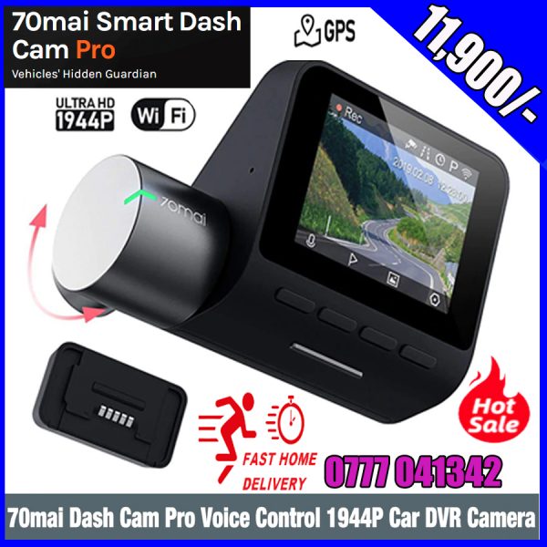 70mai Dash Cam Pro, 1944P FHD Rotatable WDR 140° Wide Angle Dashboard Camera Recorder with Voice Control/G-Sensor Parking Mode/Auto Emergency Recording/Night Vision/DVR Driving Recording