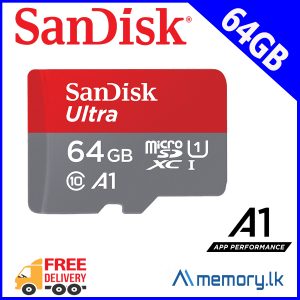 SanDisk 64GB Ultra microSDXC UHS-I Memory Card with Adapter - 100MB/s, C10, U1, Full HD, A1, Micro SD Card