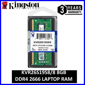 Kingston ValueRAM 8GB 2666Mhz DDR4 Non-ECC CL19 SODIMM 1Rx8 Laptop Memory RAM [KVR26S19S8/8]