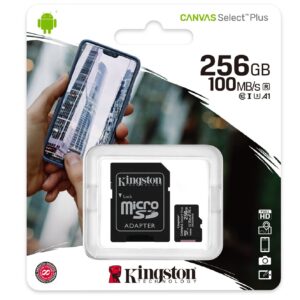Kingston 256GB microSD Card – SDCS2 | 4K Video Ready & Ultra Fast