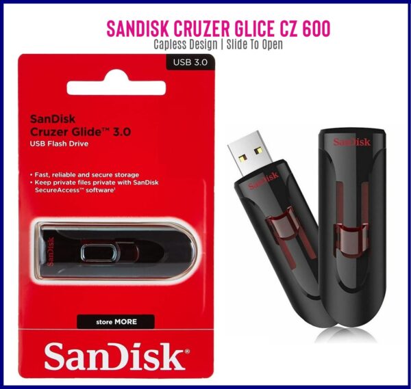 SanDisk Cruzer Glide 64GB SDCZ600 USB 3.0 Pen Drive